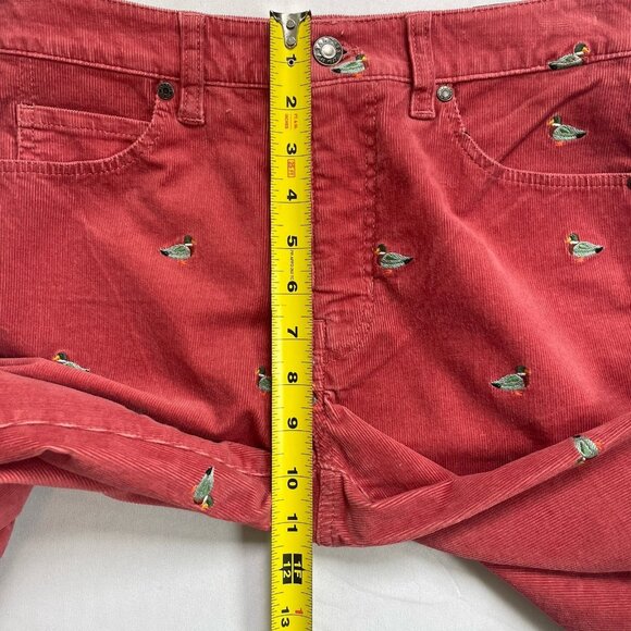 NWT Talbots Size 2 Stretch Embroidered Mallard Ducks Corduroy Straight Leg Pants - Picture 10 of 13